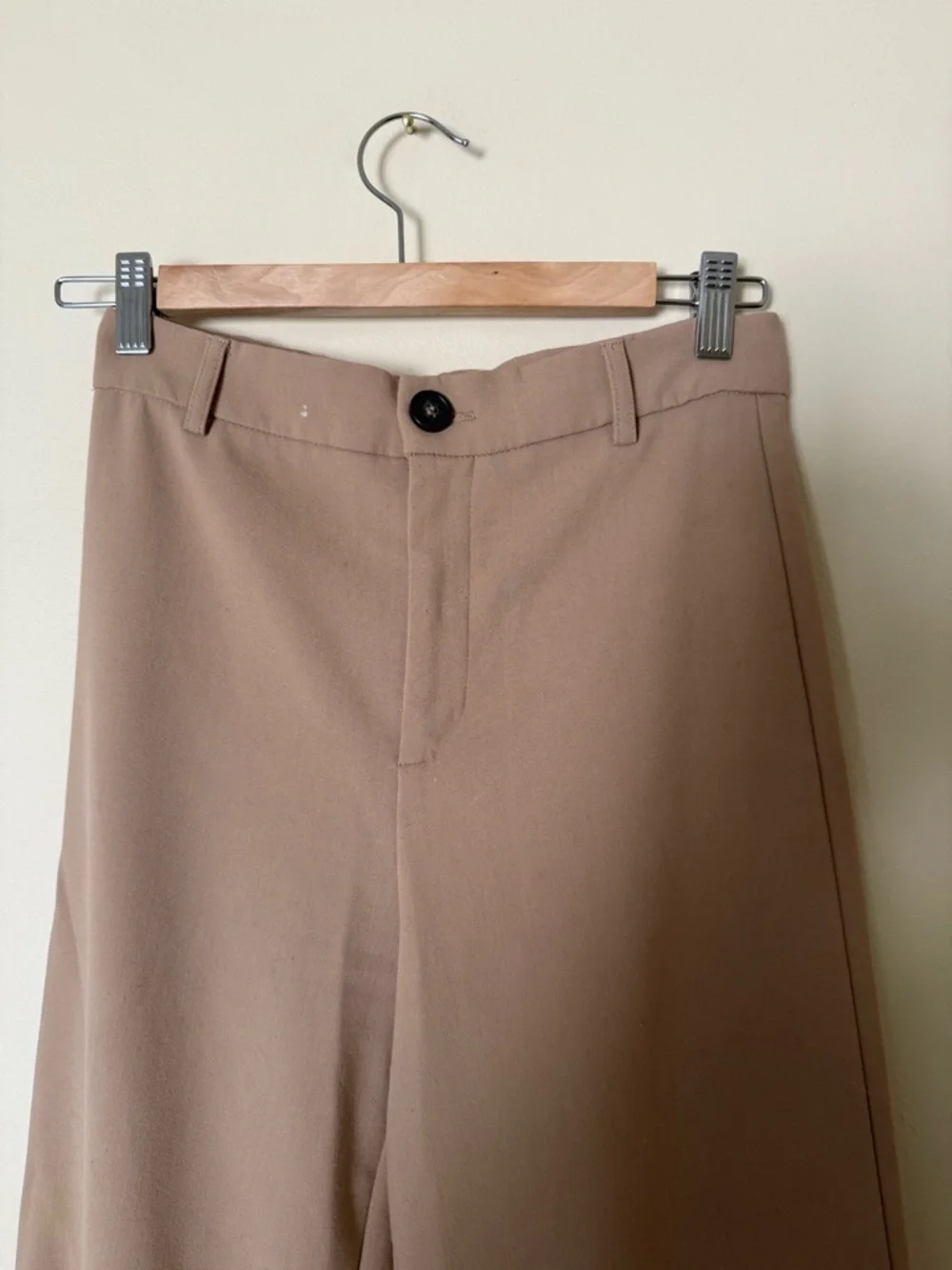 Zara Wide Leg Camel Trousers